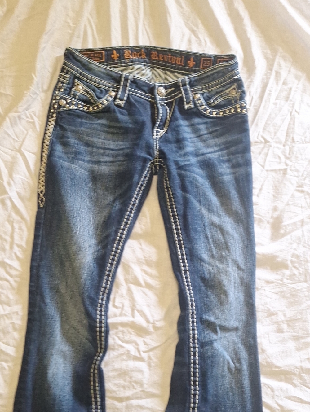 Rock Revival Women's Dark Blue Studded Bootcut Jeans
